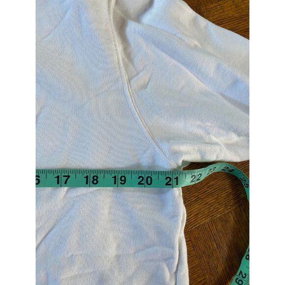 Alexander Wang Blue Plastic Logo White Cotton Sweatshirt Crewneck Women's Sz L - Picture 14 of 16